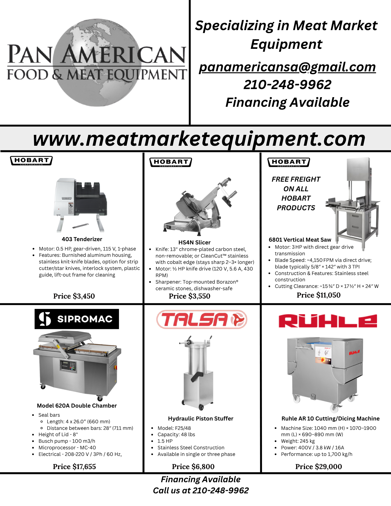 Current inventory flyer page 1